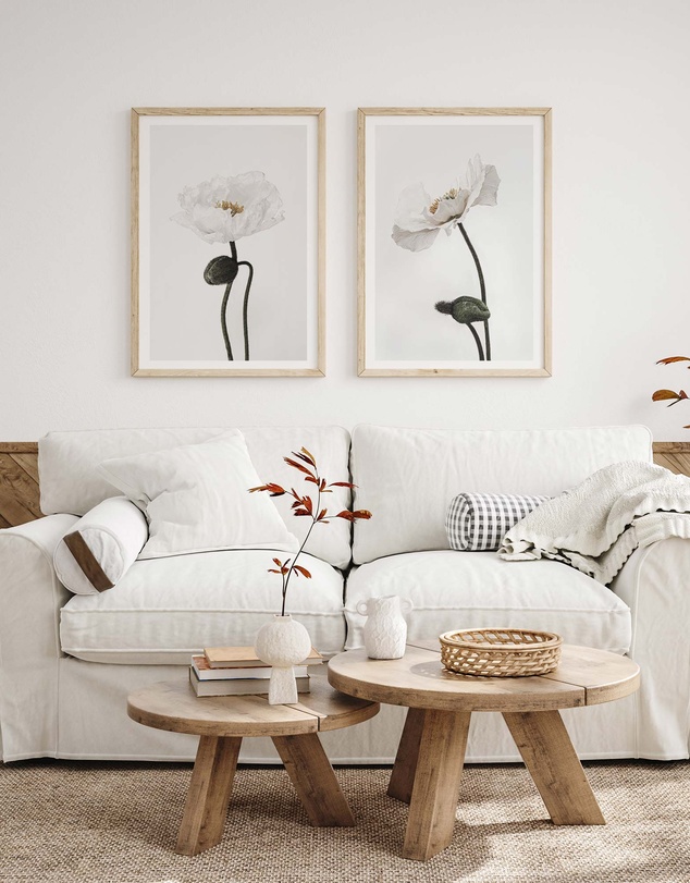 Olive et Oriel - White Poppy III Art Print
