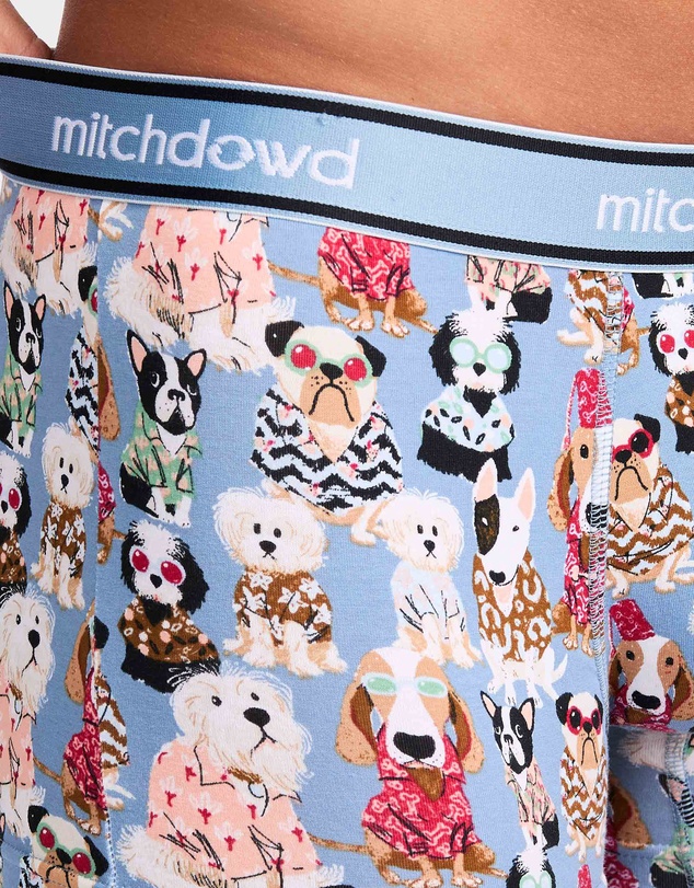 Mitch Dowd - Mitchdowd Dog Print Cotton Trunks 3 Pack