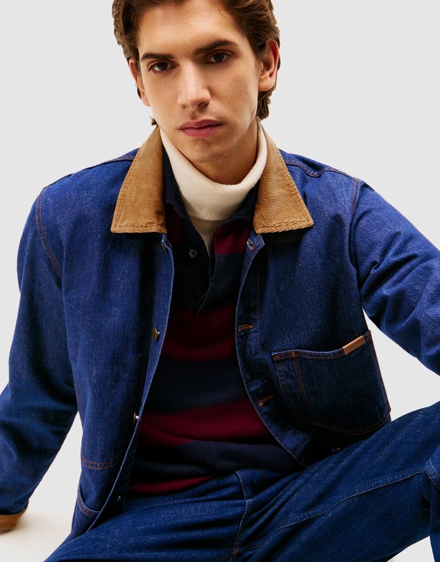 Tommy Hilfiger - Corduroy Collar Denim Chore Jacket