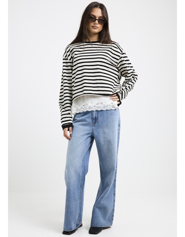 Subtitled - Long Sleeve Stripe Top