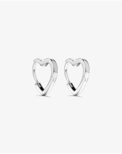 Michael Hill - 11mm Heart Shape Huggie Earrings in Sterling Silver