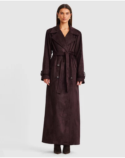 SNDYS - Sutton Faux Suede Trench Coat
