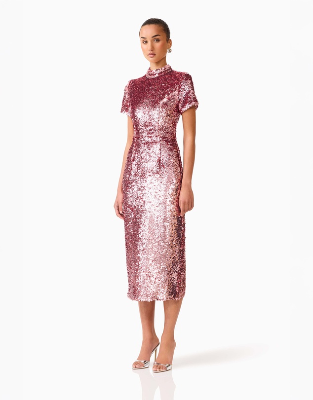 Elliatt - Alissa Cap Sleeve Midi Dress in Pink