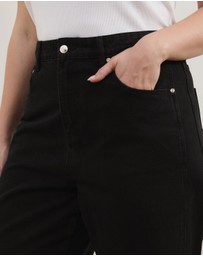 Atmos&Here Curvy - Poppy Cropped Barrel Leg Jeans