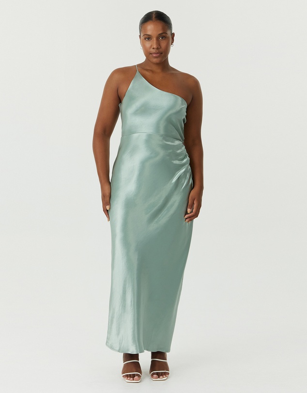 Third Form - Satin Gather One Shoulder Dress