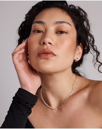 Michael Hill - Half Cultured Freshwater Pearl Half Paperclip Chain Necklace in Sterling Silver