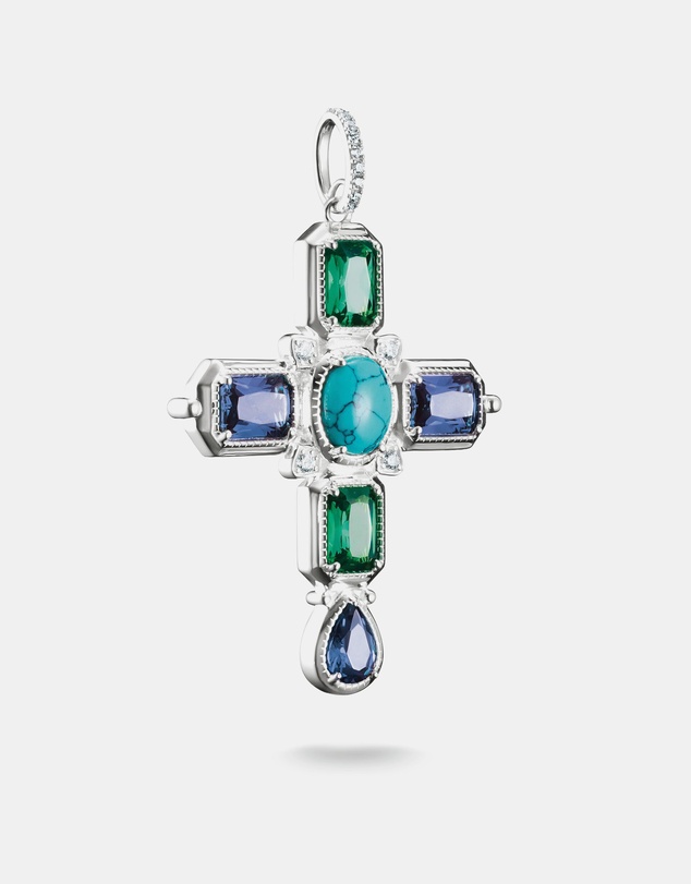 THOMAS SABO - THOMAS SABO Cross pendant with multicoloured stones