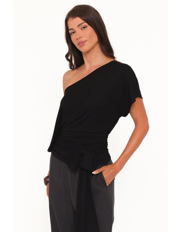 Petal & Pup - Clarke Off The Shoulder Tie Top - Black