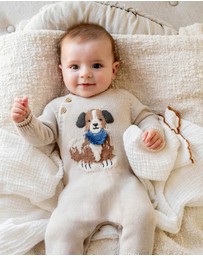 Bebe by Minihaha - Otto Organic Knitted Dog Romper - Babies