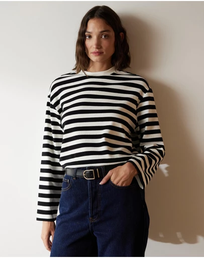 Atmos&Here - Oversized Stripe Top