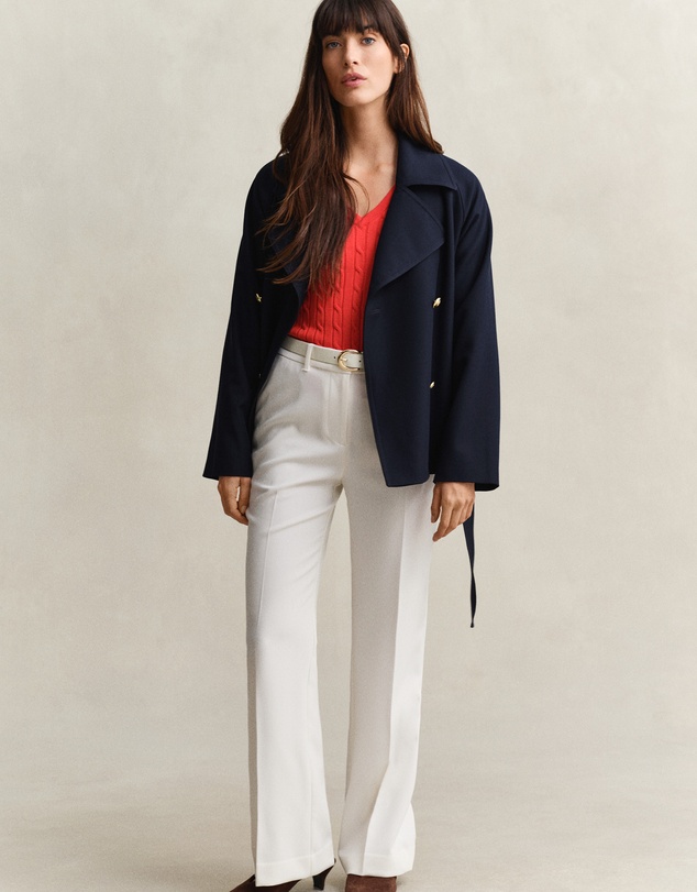 Gant - Stretch Cotton Cable V-Neck Knit