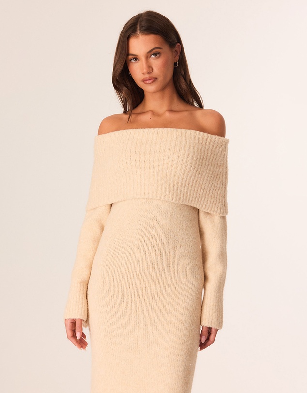 SNDYS - Winnie Off Shoulder Knit Maxi Dress