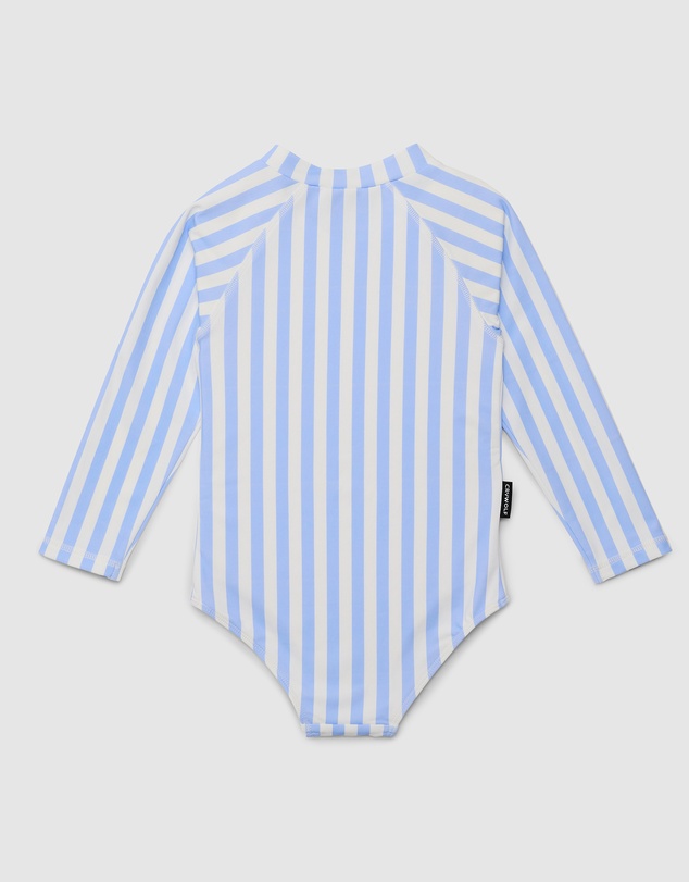 Crywolf - LONG SLEEVE SWIMSUIT Sky Blue Stripe