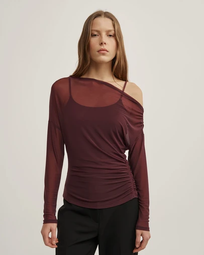 Witchery - Layered Mesh Long-sleeve Top