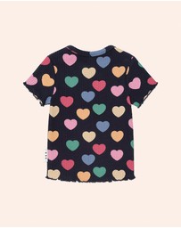 Huxbaby - Multi Hearts Rib Tee - Babies-Kids