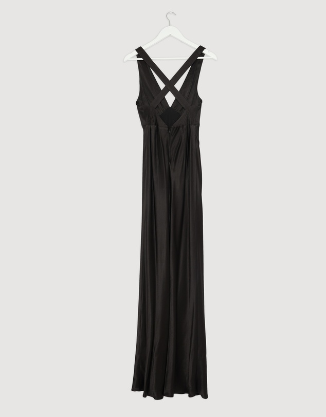 Revibe - Repaired Shona Joy La Lune Plunged Cross Back Maxi Dress - AU 6