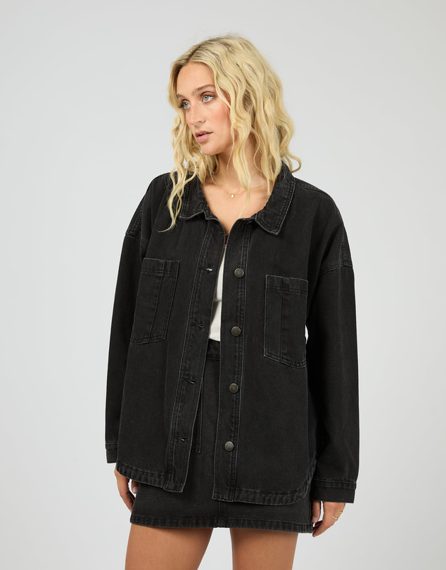 All About Eve - Dale Shacket Washed Black