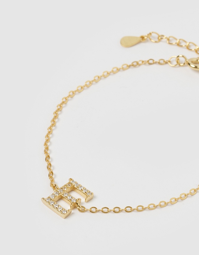 Izoa - Crystal Letter E Bracelet