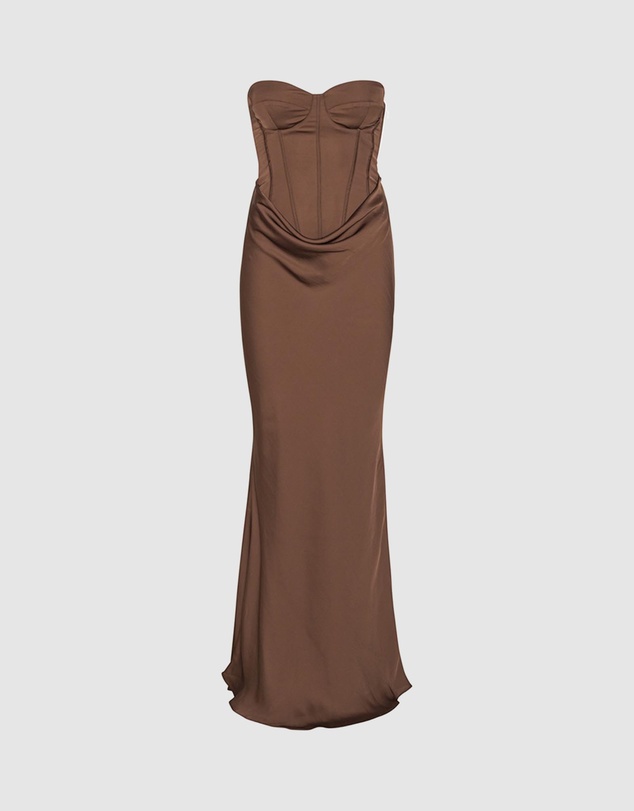 ROTATE - Satin Corset Maxi Dress