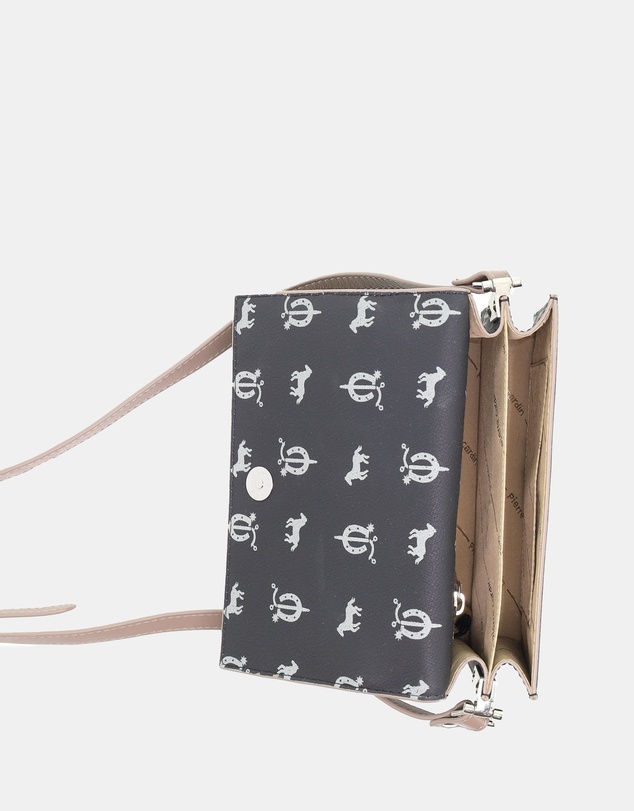Pierre Cardin - Pierre Cardin Canvas Print/Leather Trim Flap Cross-Body Bag