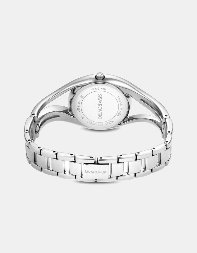 Swarovski - Hyperbola Bangle Watch, Swiss Made, Metal Bracelet, Blue, Stainless Steel