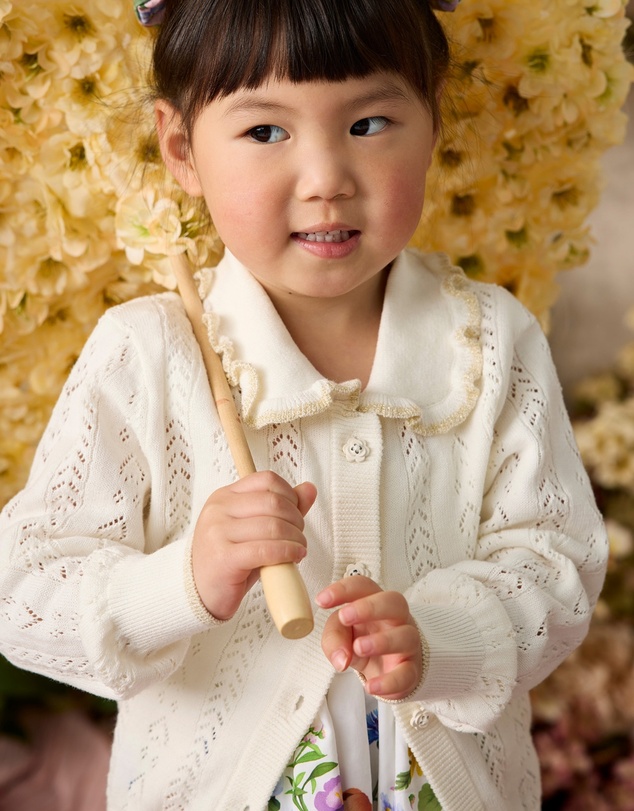 Fleur Harris - 'Heirloom Treasures' Roisin Cardigan in Snow White