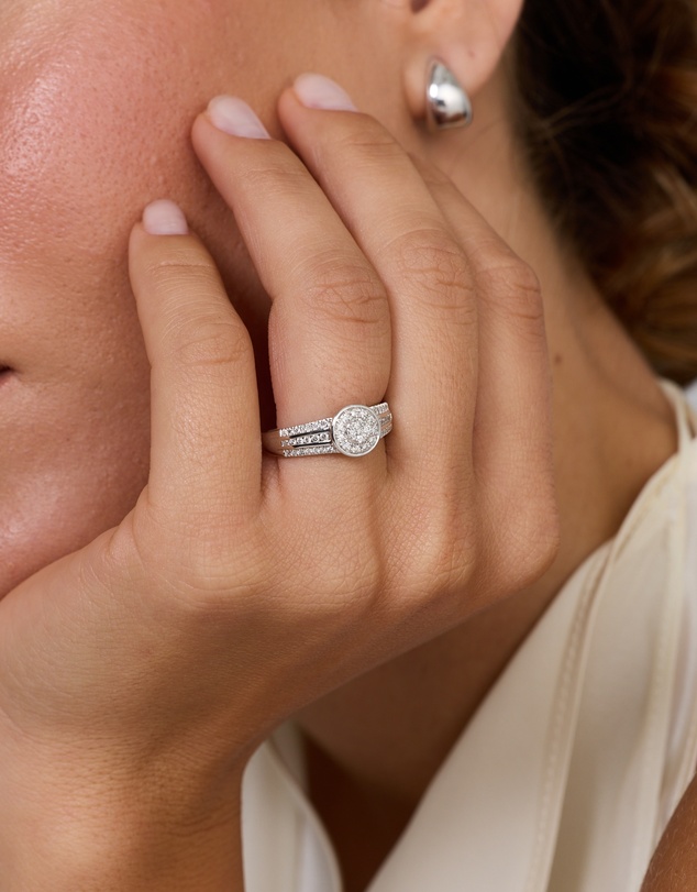 Michael Hill - 0.35 Carat TW Round Diamond Cluster Ring in Sterling Silver