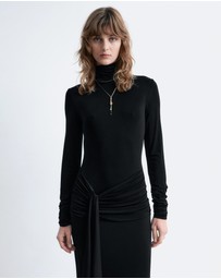 & Other Stories - Tie-Detail Turtleneck Midi Dress
