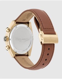 Aston Martin - TS2 Chronograph Gold-Tone Tan Leather Watch