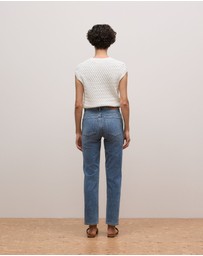 Trenery - Mid Rise Straight Leg Jean in Vintage Wash Denim