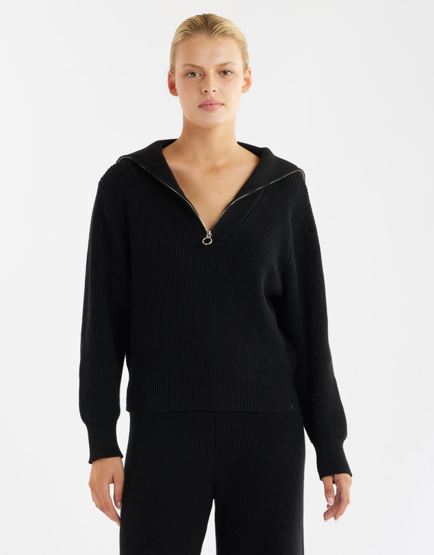 Amelius - Eline Knit Quarter Zip Polo