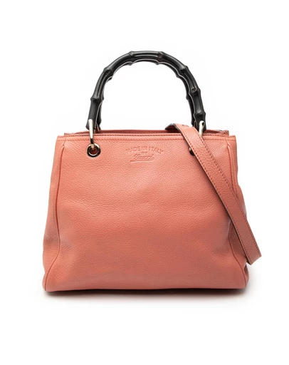 Pre-Loved by Azura Reborn - Pre-Loved Small Calfskin Bamboo Shopper Satchel