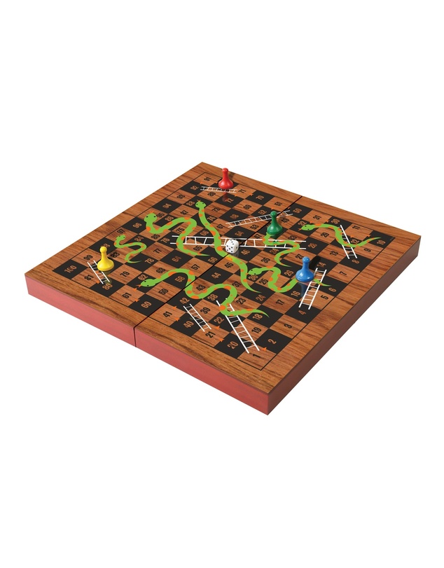 Ambassador - Folding Wood Snakes Ladders Set