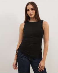 Atmos&Here - June Gathered Waist Mesh Tank