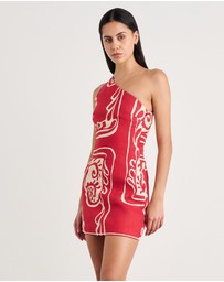 Jag - Ceezee Asymmetric Linen Mini Dress