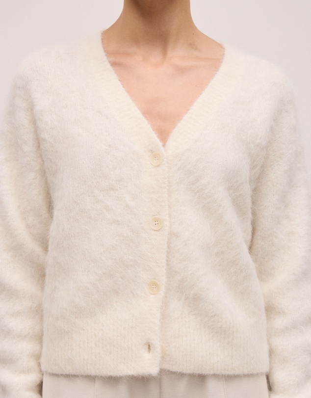 Trenery - Brushed Alpaca Cardigan in Marshmallow