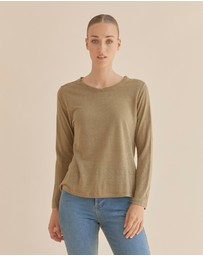 Amelius - Priya Long Sleeve Linen Jersey Top