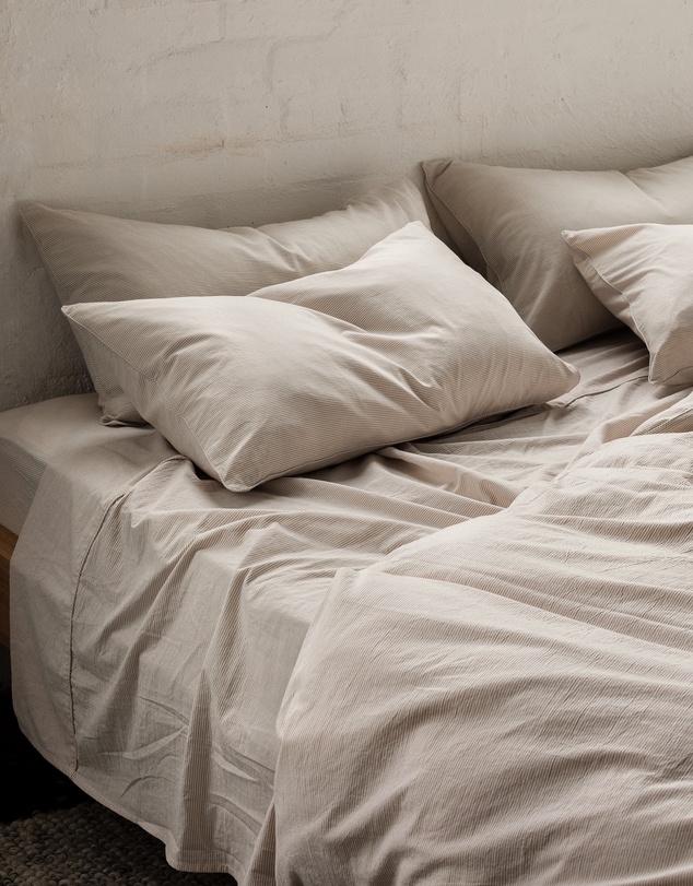Sheet Society - Leo Washed Cotton Stripe Full Sheet Set