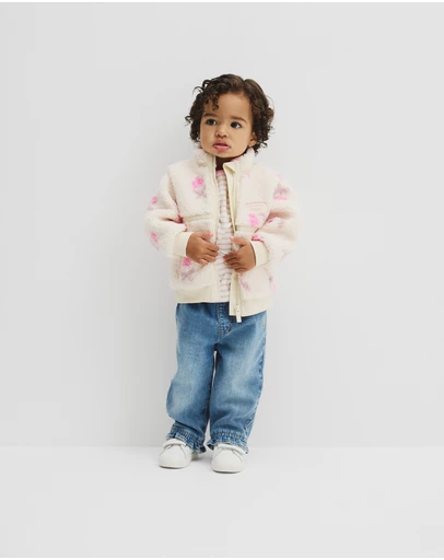 Country Road - Print Sherpa Zip Through