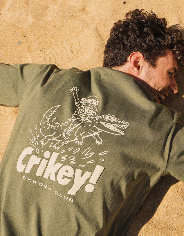 Skwosh - Crikey Men's Graphic Tee in Khaki