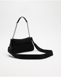Emporio Armani - Logo Embossed Half Flap Shoulder Bag