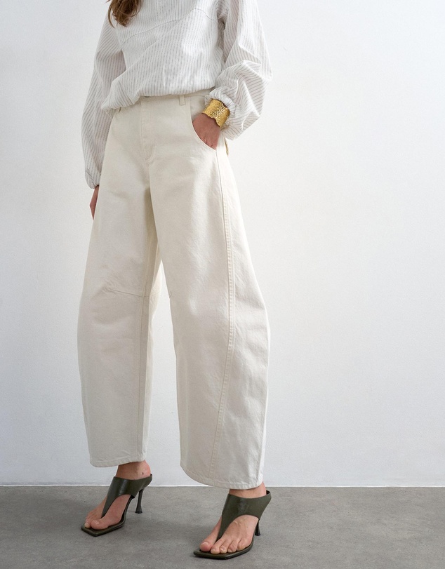 TOPSHOP - Tilda Denim Barrel Mid-Rise Jeans