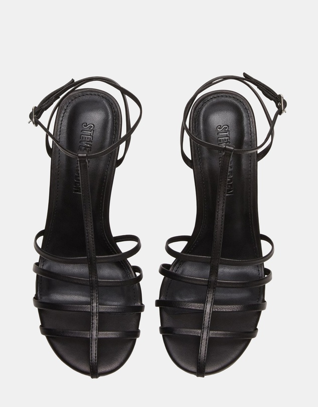 Steve Madden - Tildah Black Leather Heels