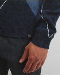 Country Road - Merino Wool Argyle Crew Neck Knit