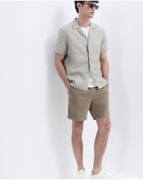 UNISON - Linen Geo Print Resort Shirt