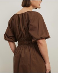 Atmos&Here Curvy - Darla Linen Blend Midi Dress