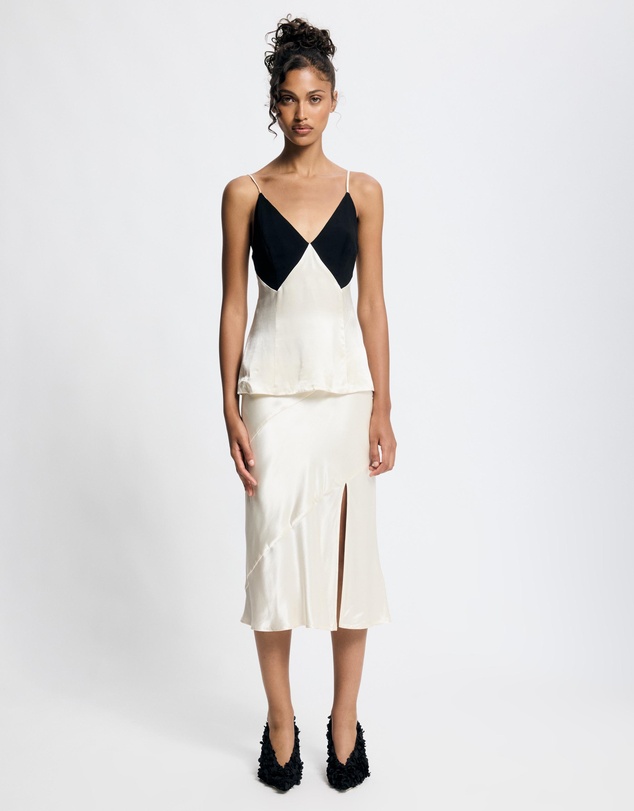 Lover - Margot Satin Midi Skirt