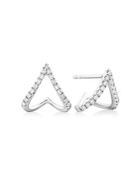 Michael Hill - Chevron Stud Earrings with 0.17 Carat TW of Diamonds in Sterling Silver