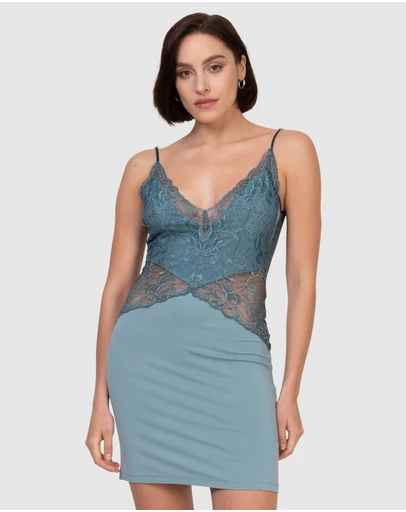 Oh!Zuza - V Neck Viscose & Lace Chemise
