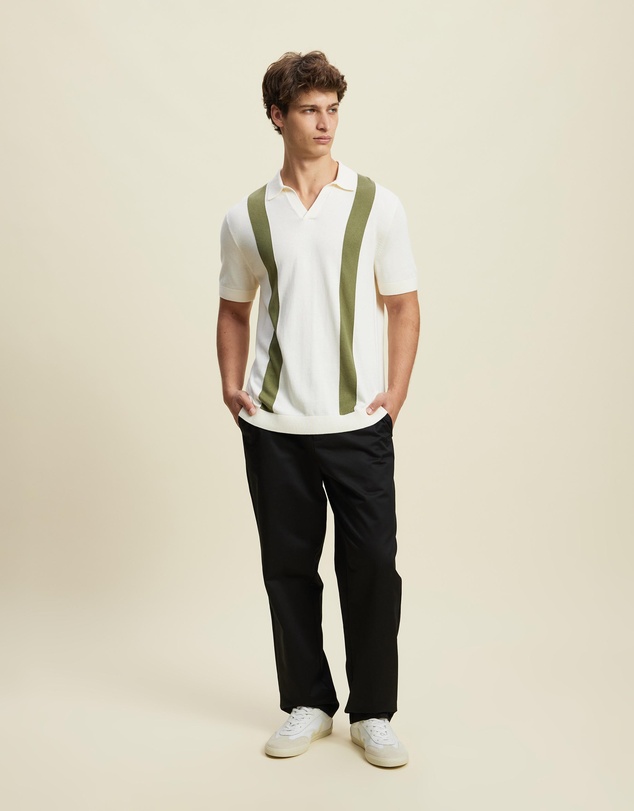 AERE - Arlo Organic Cotton Stripe Knit Polo
